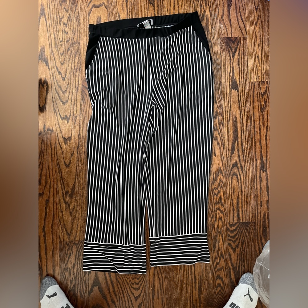 Joseph  Ribkoff Wide-leg Pants White with Black Stripes size 12